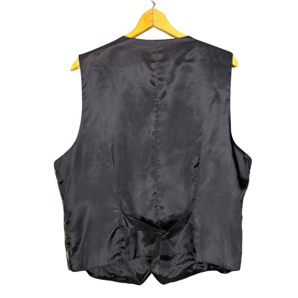 Vintage 90s Casino Print Vest Playing Cards Dice apestry Waistcoat Vegas - Picture 6 of 8